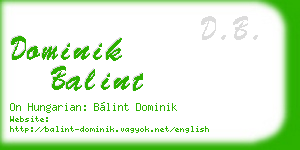 dominik balint business card
